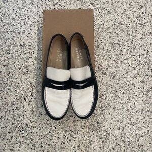 Jaime Haller Penny Loafer in Black & Bone